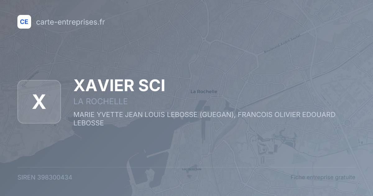 XAVIER SCI — 398300434 — fiche entreprise