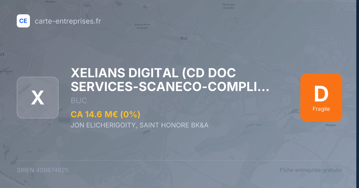 XELIANS DIGITAL (CD DOC SERVICES-SCANECO-COMPLITYS) — 409874625 — fiche entreprise