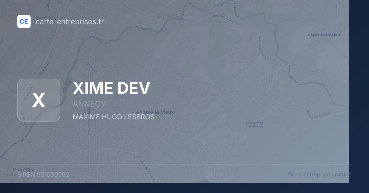 XIME DEV — 951599992 — fiche entreprise