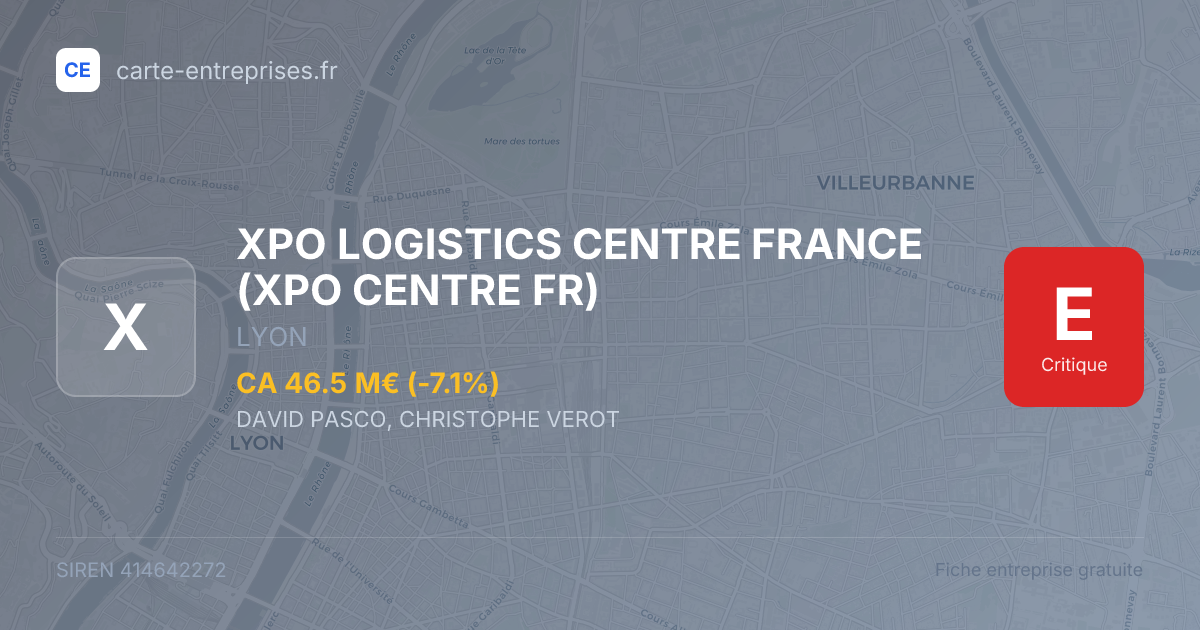 XPO LOGISTICS CENTRE FRANCE (XPO CENTRE FR) — 414642272 — fiche entreprise