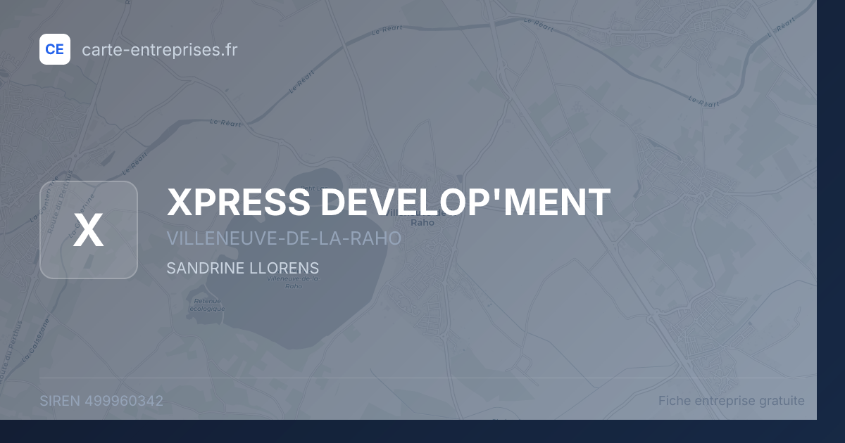 XPRESS DEVELOP'MENT — 499960342 — fiche entreprise