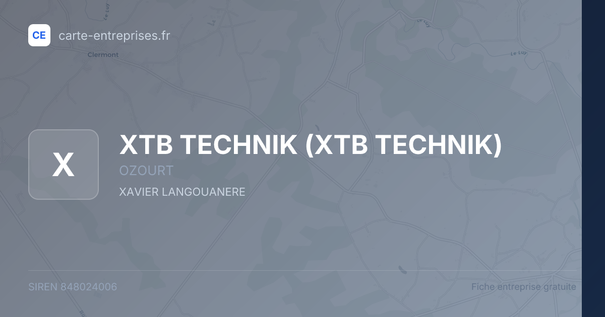 XTB TECHNIK — 848024006 — fiche entreprise
