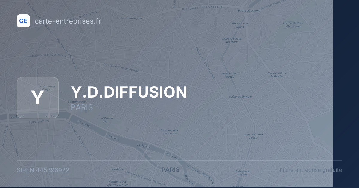 Y.D.DIFFUSION — 445396922 — fiche entreprise