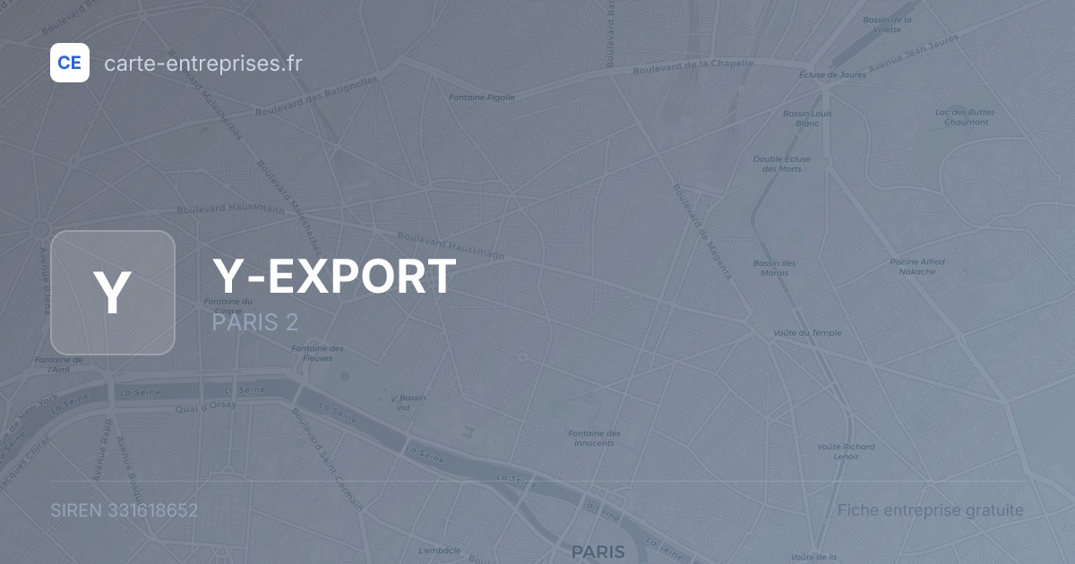 Y-EXPORT — 331618652 — fiche entreprise