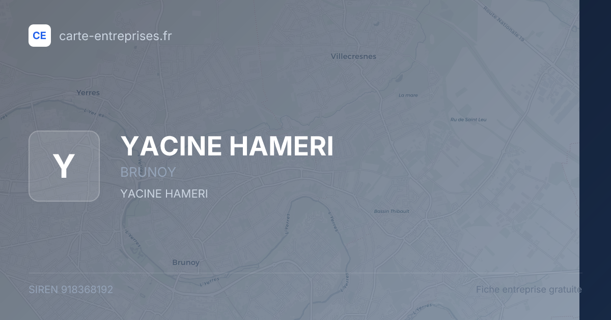 YACINE HAMERI — 918368192 — fiche entreprise