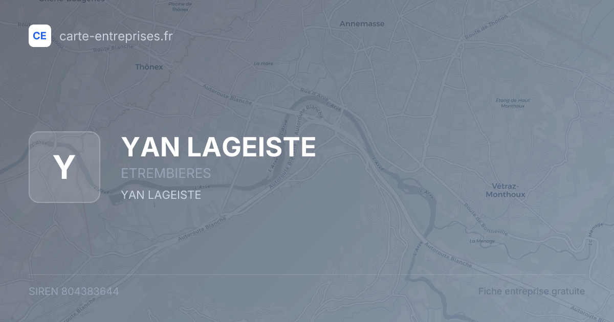 YAN LAGEISTE — 804383644 — fiche entreprise