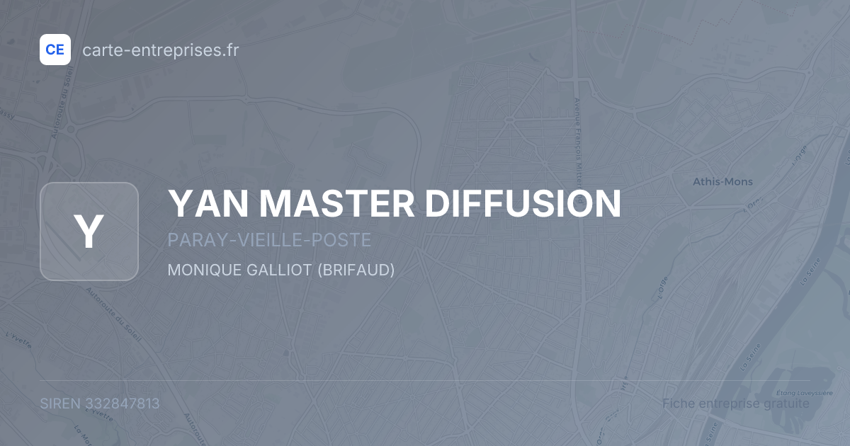 YAN MASTER DIFFUSION — 332847813 — fiche entreprise