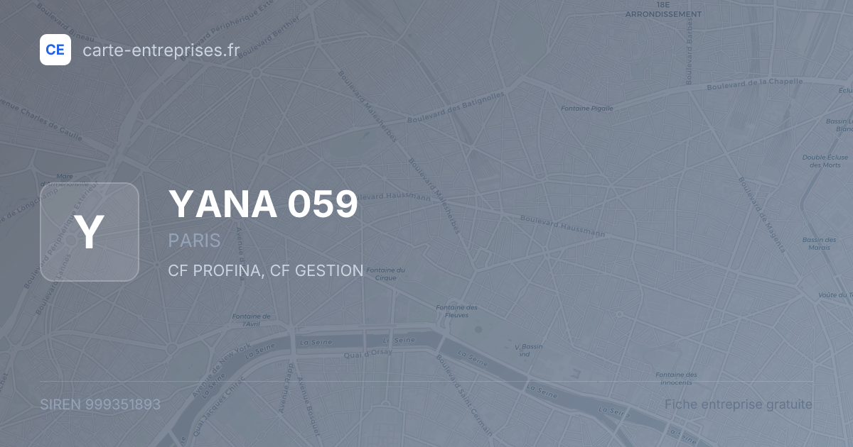 YANA 059 — 999351893 — fiche entreprise