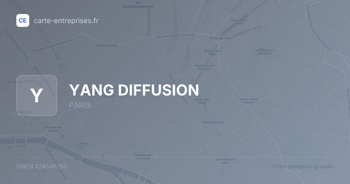 YANG DIFFUSION — 424546760 — fiche entreprise
