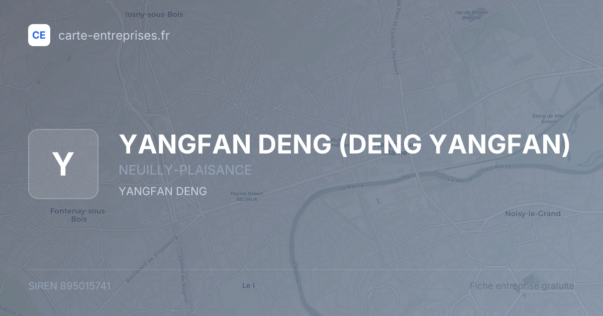 YANGFAN DENG (DENG YANGFAN) — 895015741 — fiche entreprise