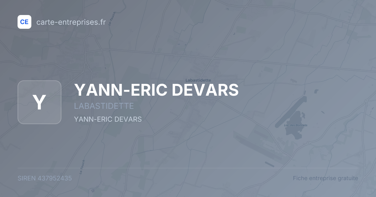 YANN-ERIC DEVARS — 437952435 — fiche entreprise