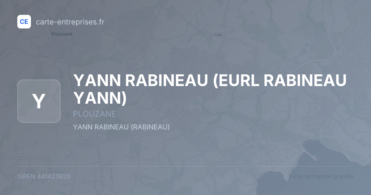 YANN RABINEAU (EURL RABINEAU YANN) — 441423928 — fiche entreprise