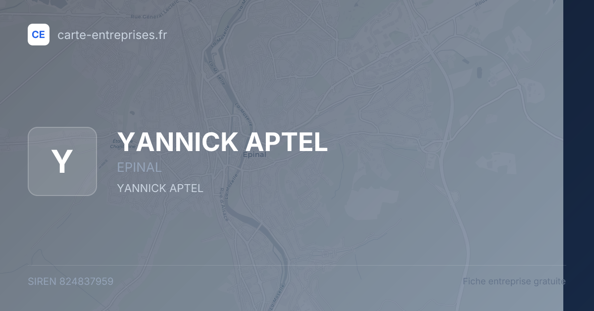 YANNICK APTEL — 824837959 — fiche entreprise