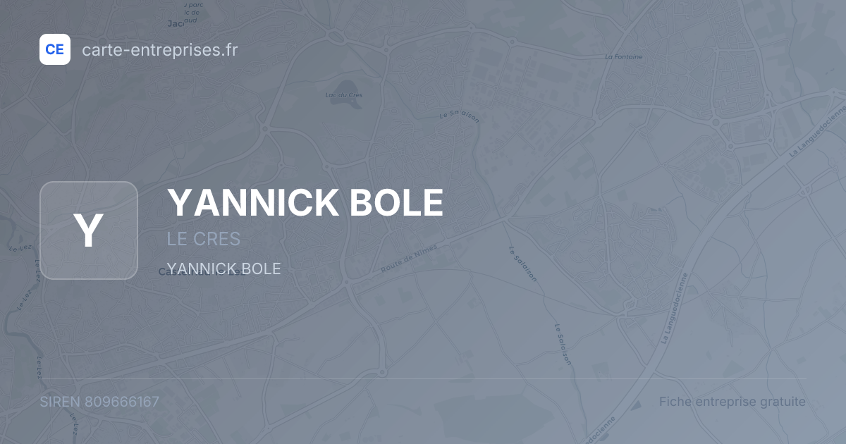 YANNICK BOLE — 809666167 — fiche entreprise