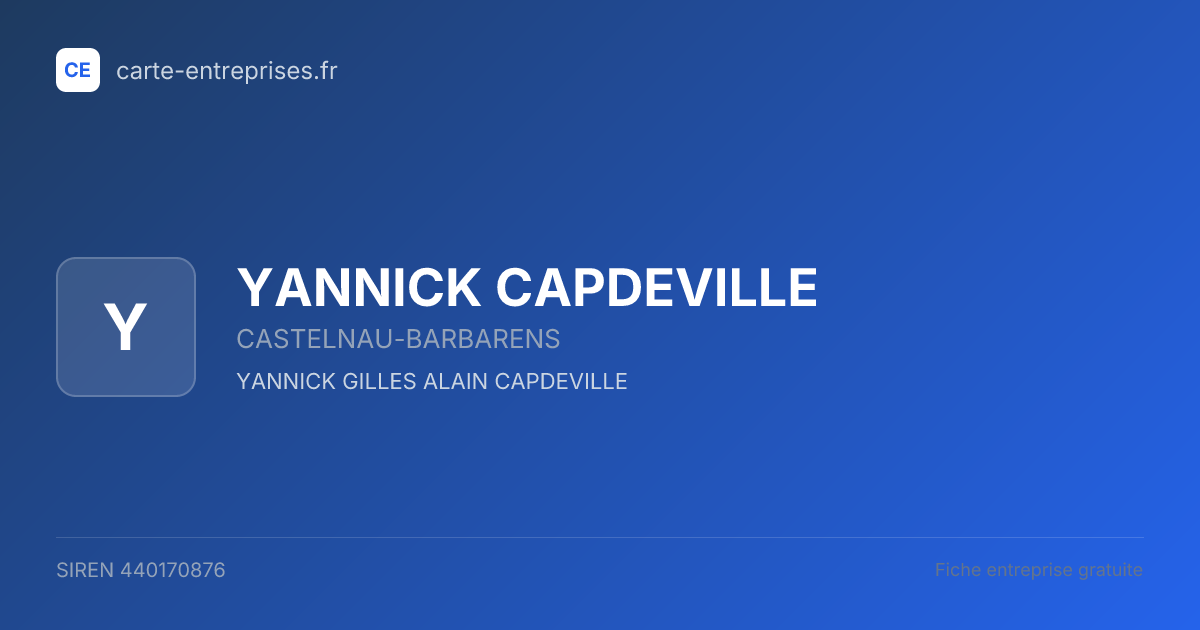 YANNICK CAPDEVILLE — 440170876 — fiche entreprise