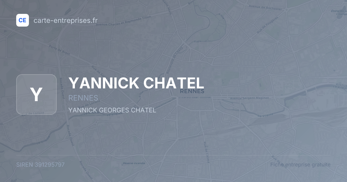 YANNICK CHATEL — 391295797 — fiche entreprise