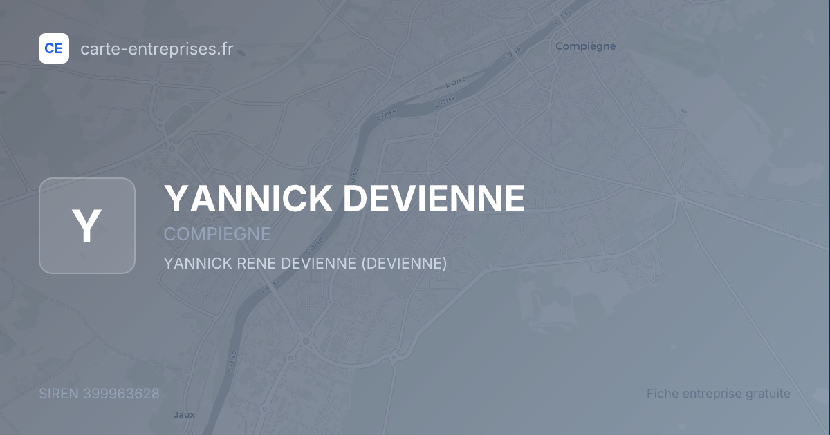 YANNICK DEVIENNE — 399963628 — fiche entreprise