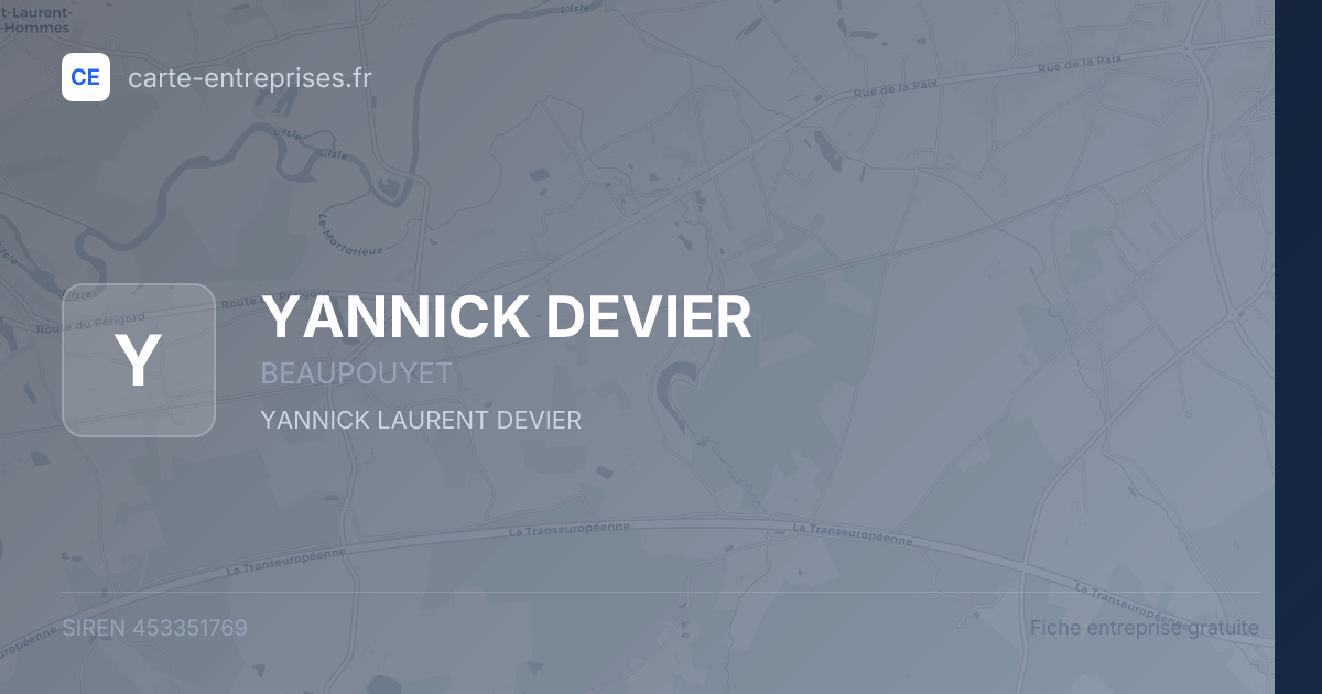 YANNICK DEVIER — 453351769 — fiche entreprise