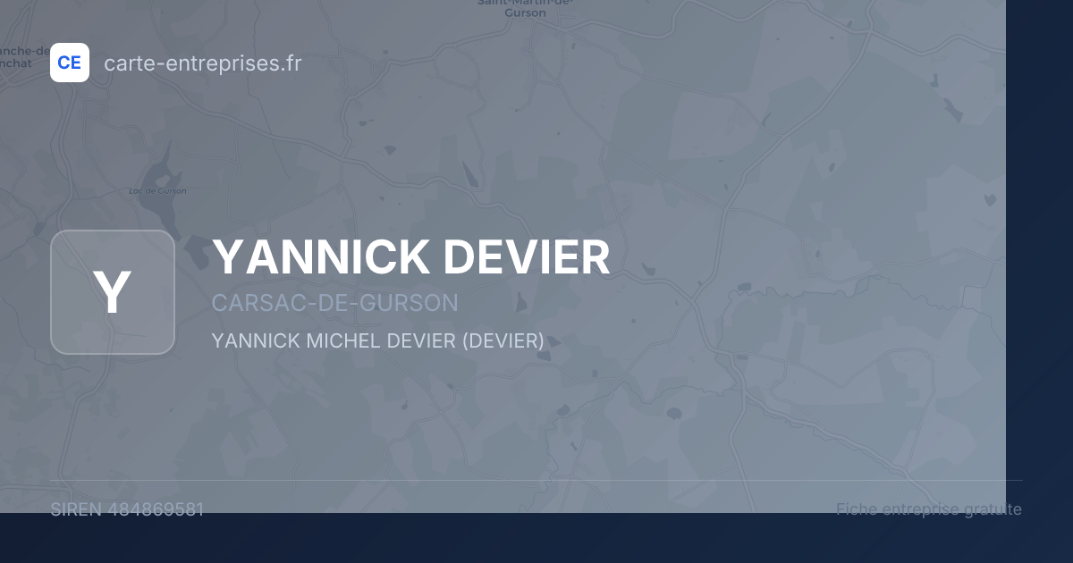 YANNICK DEVIER — 484869581 — fiche entreprise