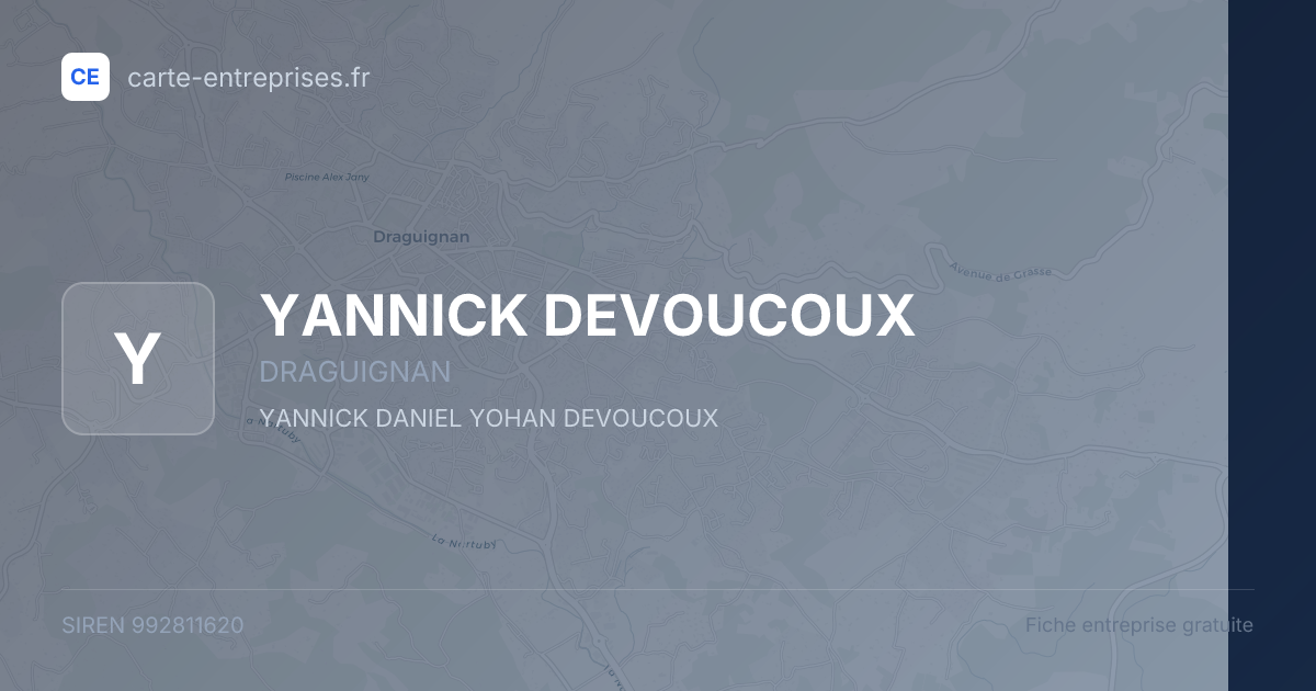 YANNICK DEVOUCOUX — 992811620 — fiche entreprise