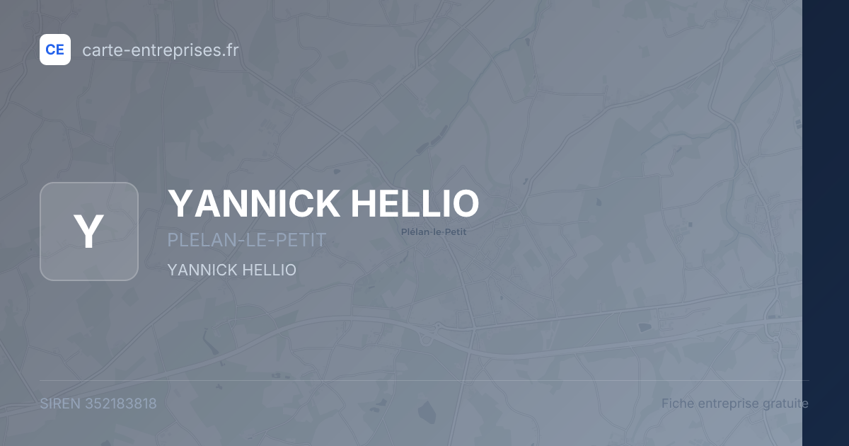 YANNICK HELLIO — 352183818 — fiche entreprise