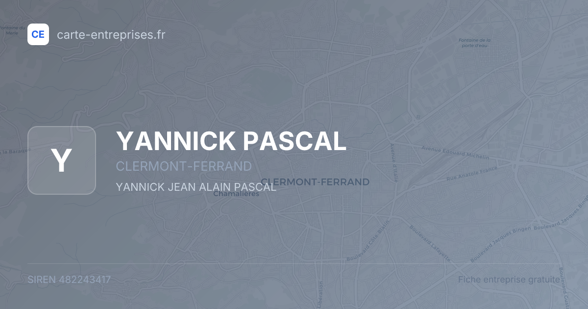 YANNICK PASCAL — 482243417 — fiche entreprise