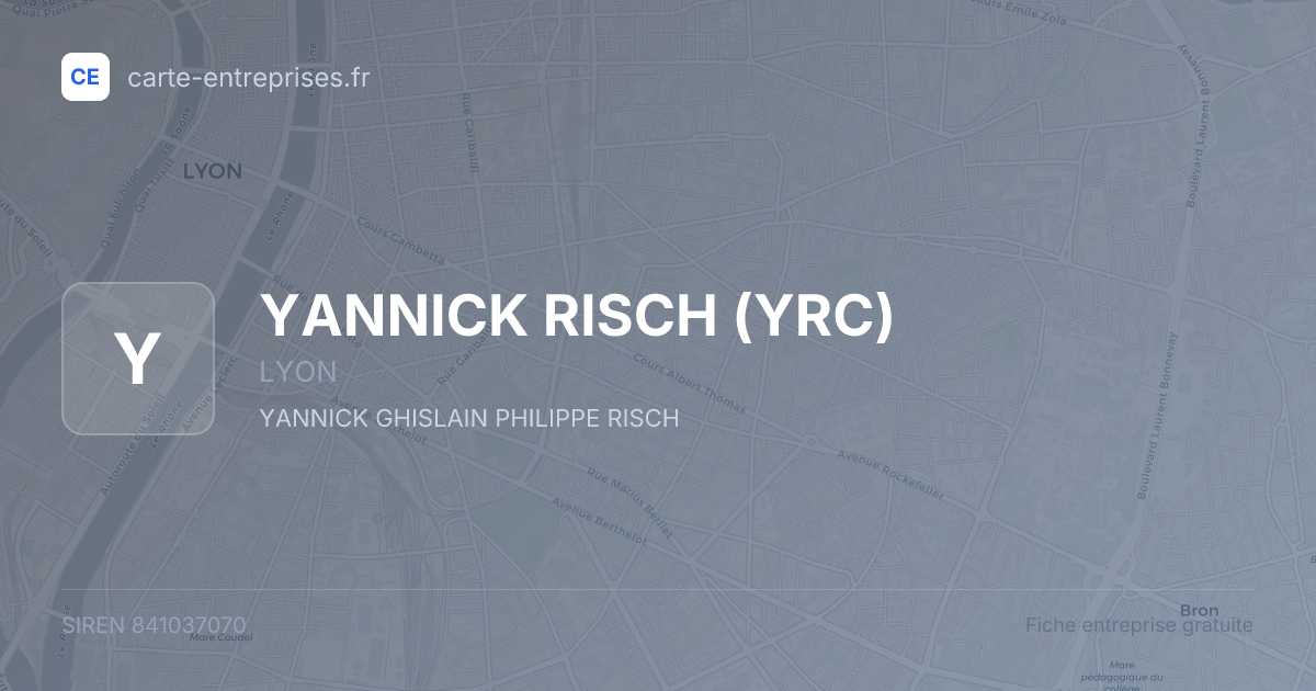 YANNICK RISCH (YRC) — 841037070 — fiche entreprise
