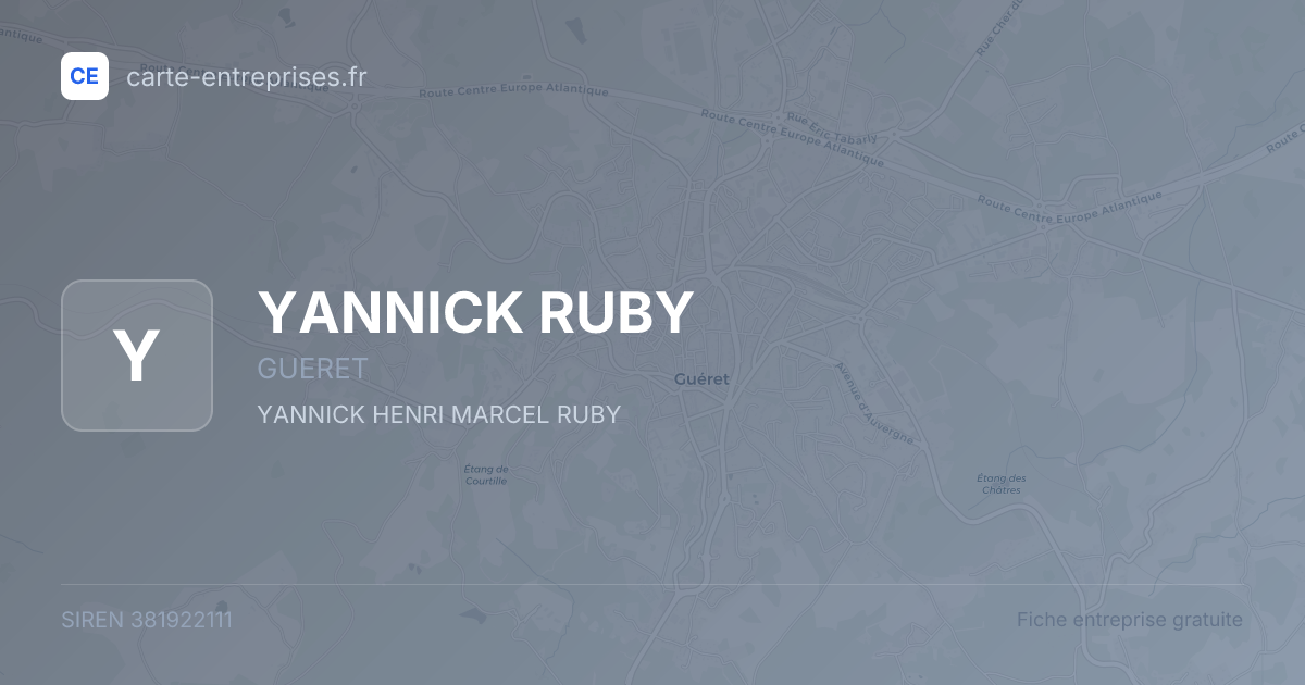 YANNICK RUBY — 381922111 — fiche entreprise
