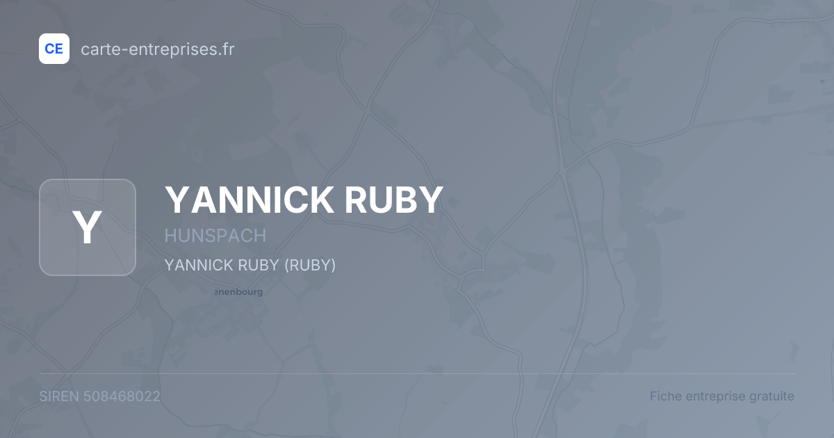 YANNICK RUBY — 508468022 — fiche entreprise