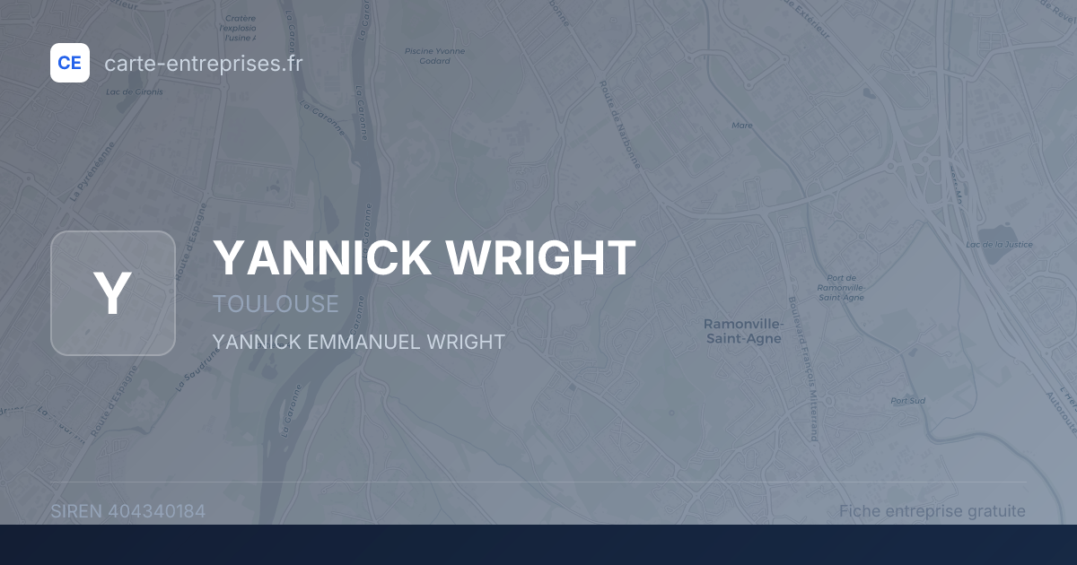 YANNICK WRIGHT — 404340184 — fiche entreprise