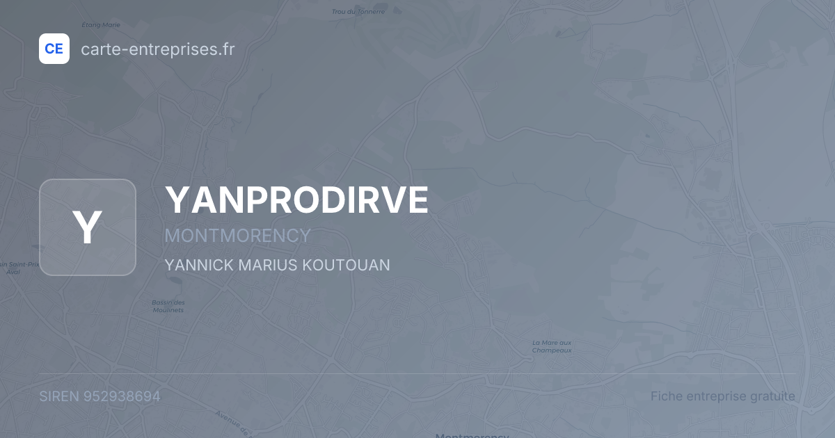 YANPRODIRVE — 952938694 — fiche entreprise