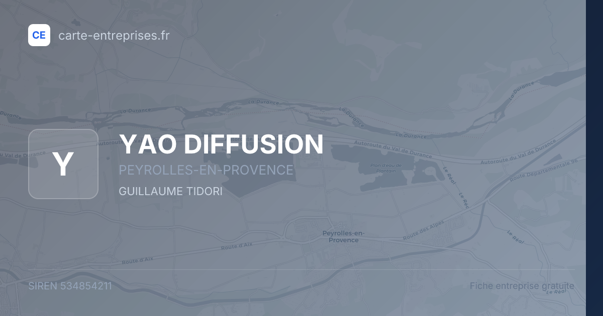 YAO DIFFUSION — 534854211 — fiche entreprise