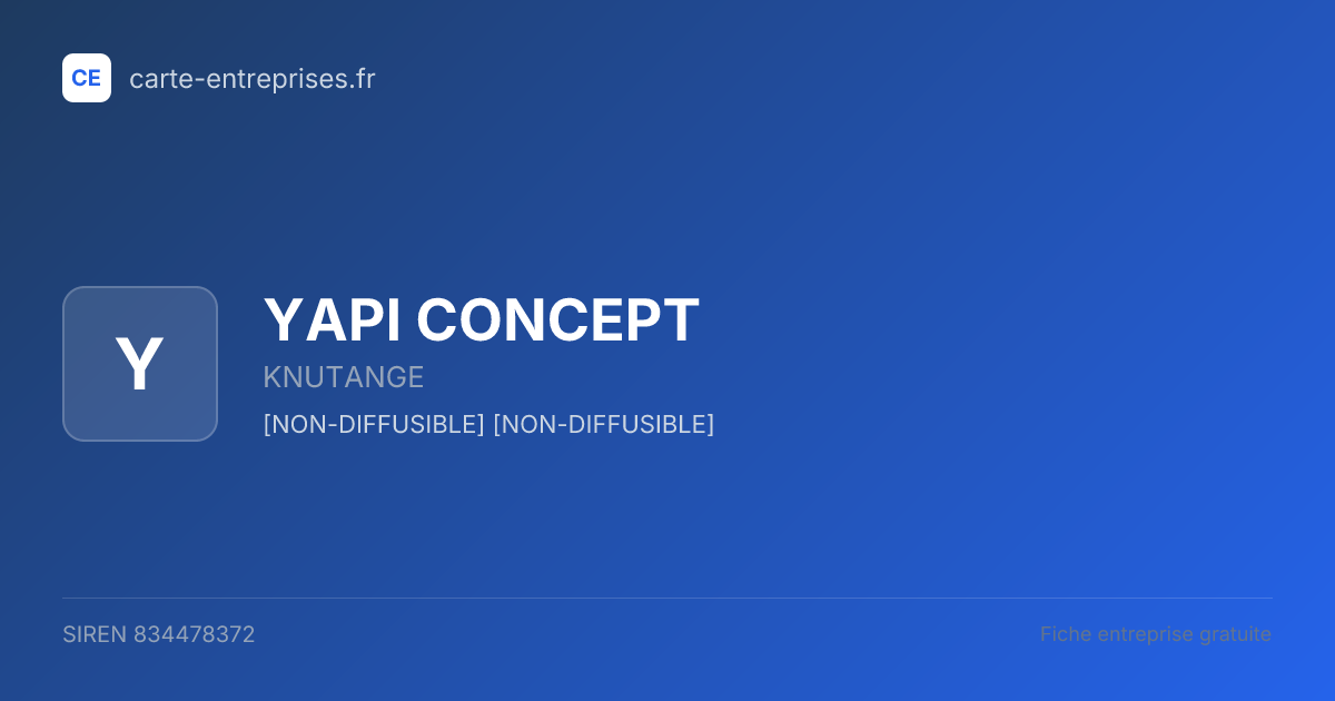 YAPI CONCEPT — 834478372 — fiche entreprise