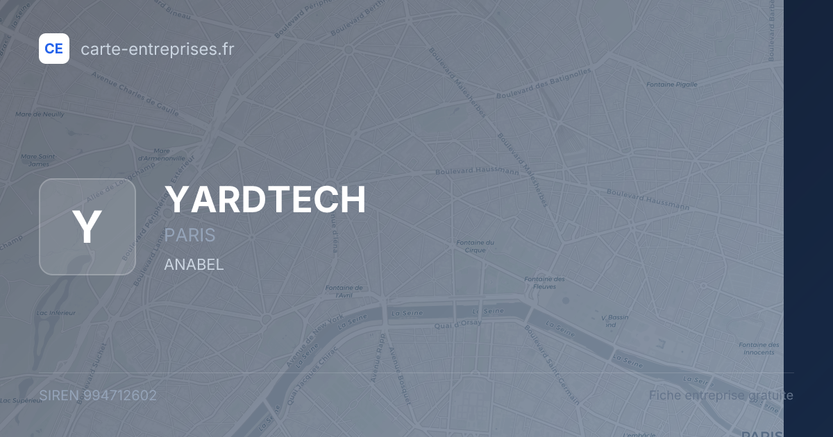 YARDTECH — 994712602 — fiche entreprise