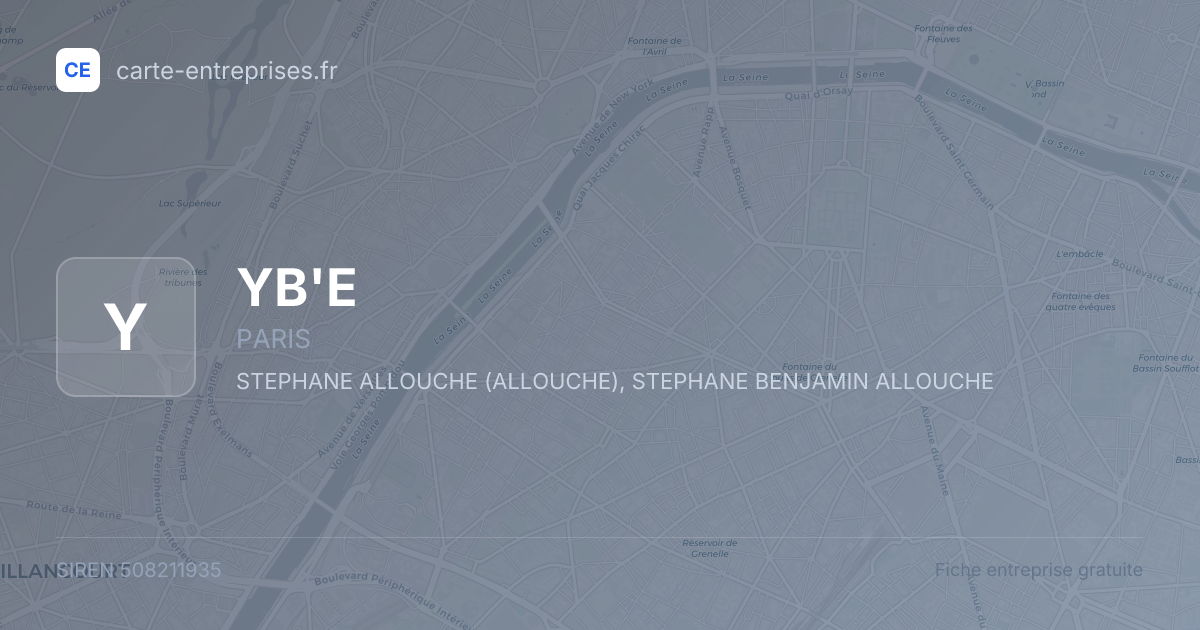YB'E — 508211935 — fiche entreprise