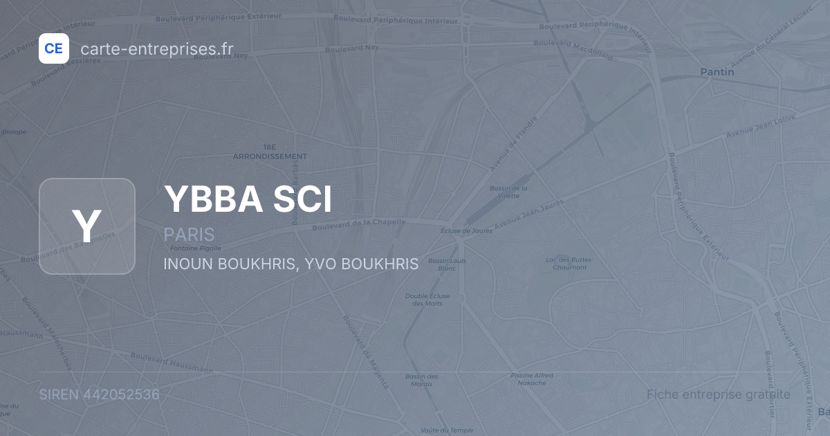 YBBA SCI — 442052536 — fiche entreprise