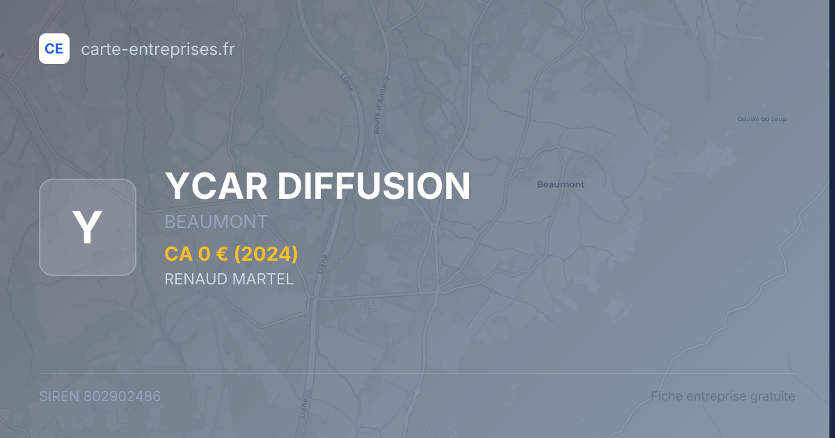 YCAR DIFFUSION — 802902486 — fiche entreprise