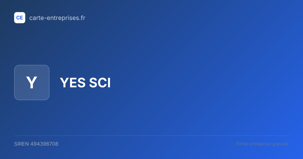 YES SCI — 494396708 — fiche entreprise