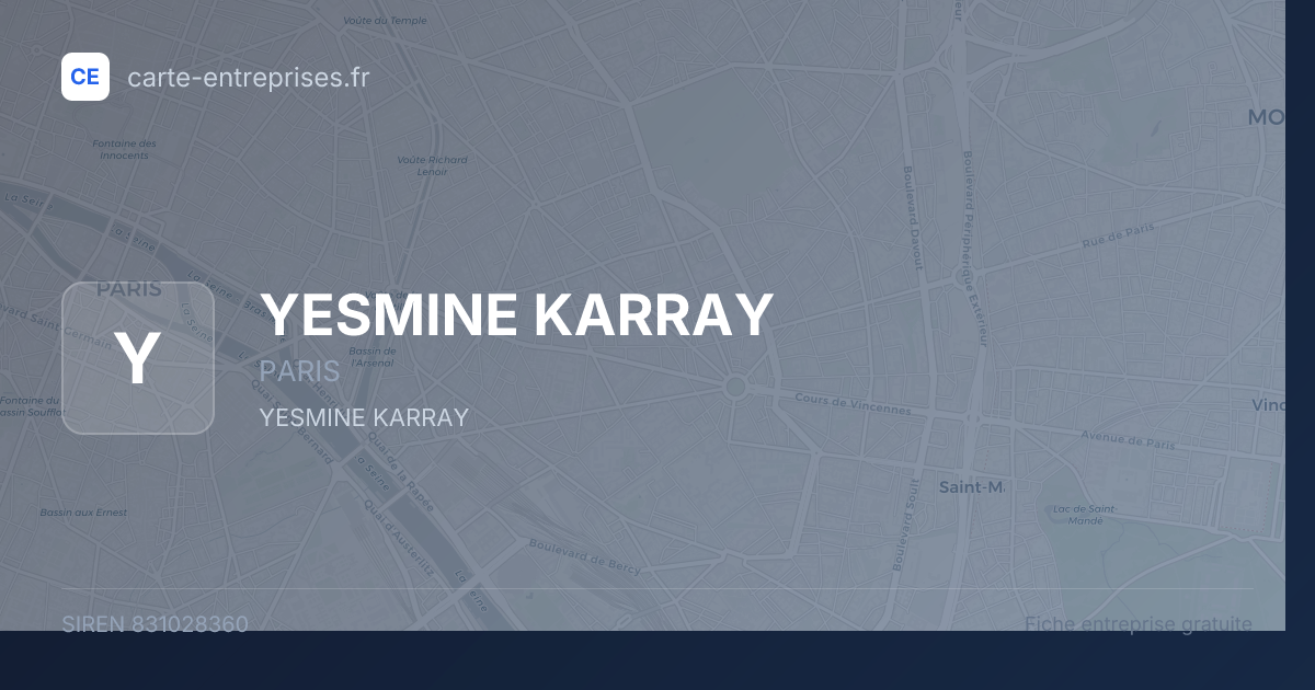 YESMINE KARRAY — 831028360 — fiche entreprise
