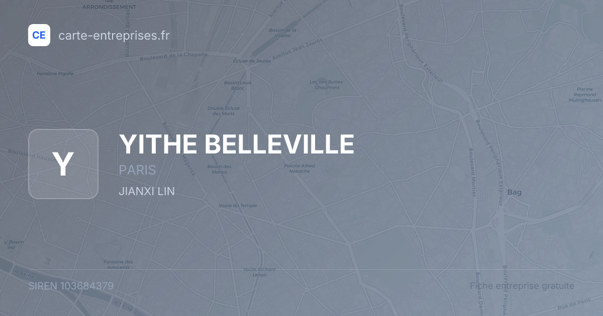 YITHE BELLEVILLE — 103684379 — fiche entreprise