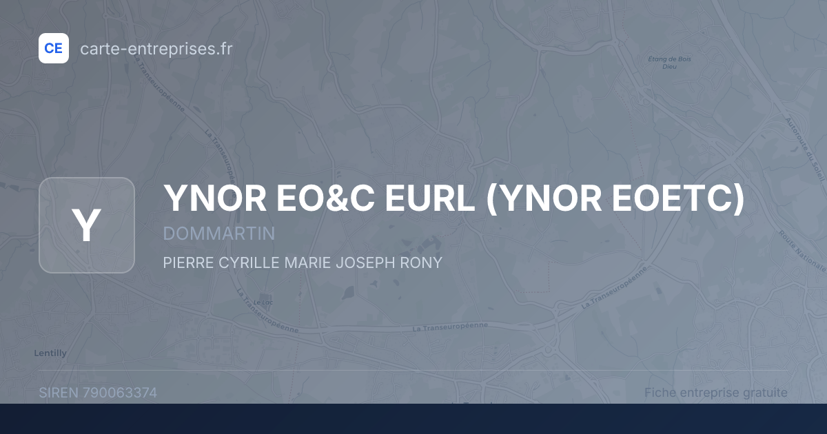 YNOR EO&C EURL (YNOR EOETC) — 790063374 — fiche entreprise