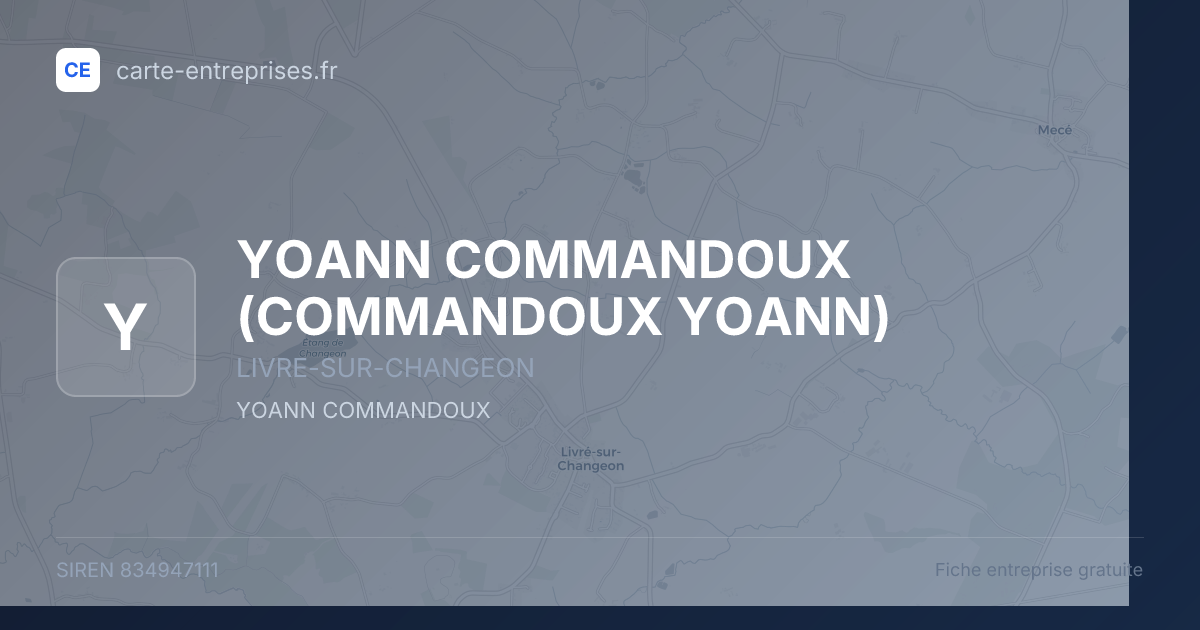 YOANN COMMANDOUX (COMMANDOUX YOANN) — 834947111 — fiche entreprise