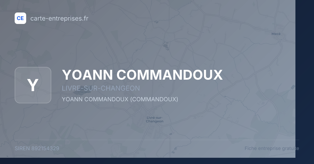 YOANN COMMANDOUX — 892154329 — fiche entreprise