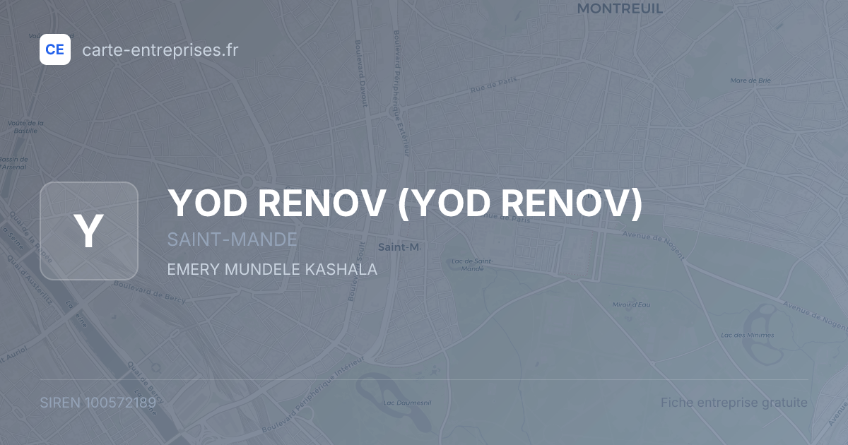 YOD RENOV (YOD RENOV) — 100572189 — fiche entreprise