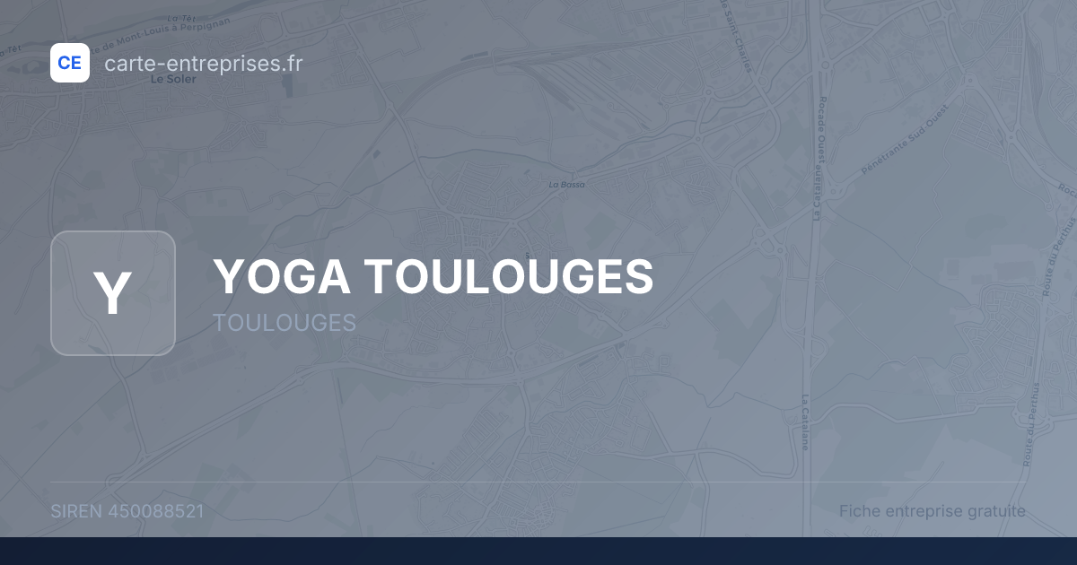 YOGA TOULOUGES — 450088521 — fiche entreprise
