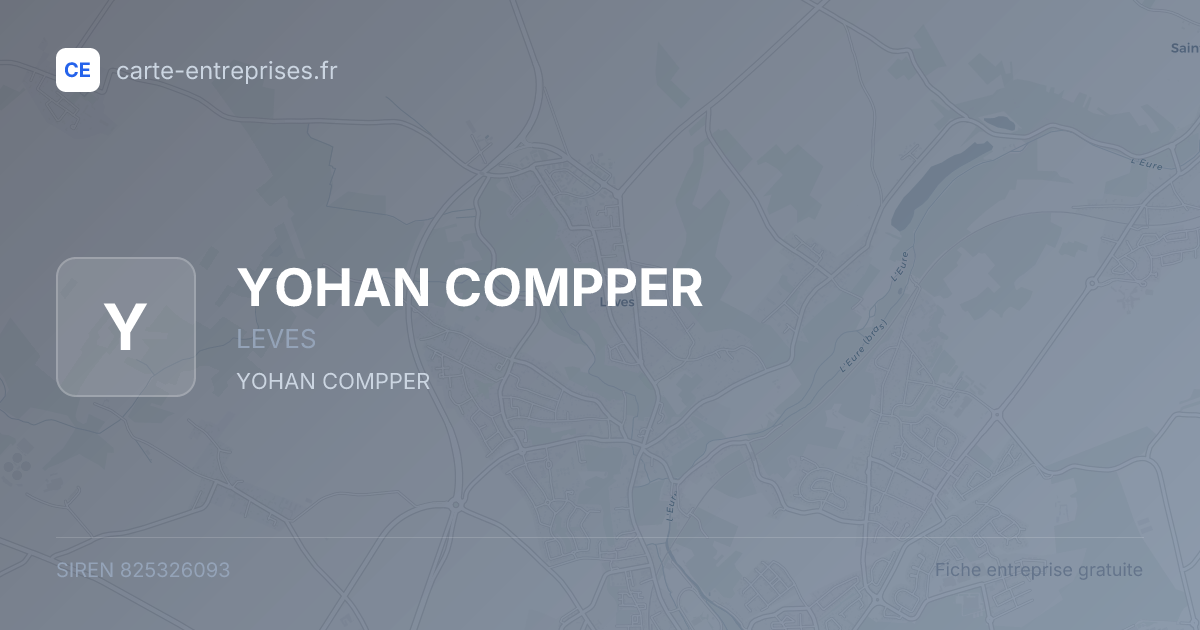 YOHAN COMPPER — 825326093 — fiche entreprise