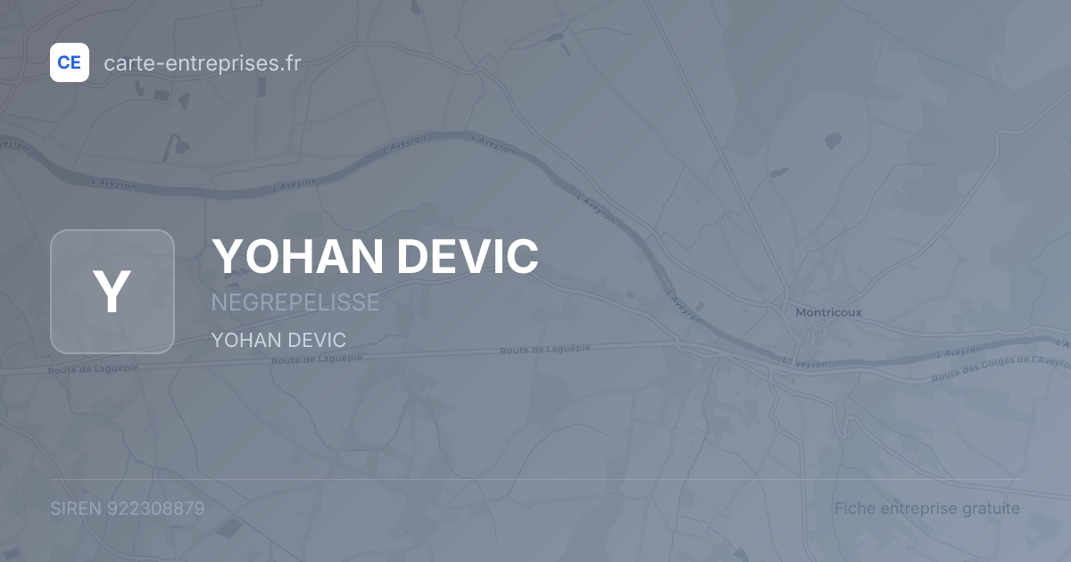 YOHAN DEVIC — 922308879 — fiche entreprise