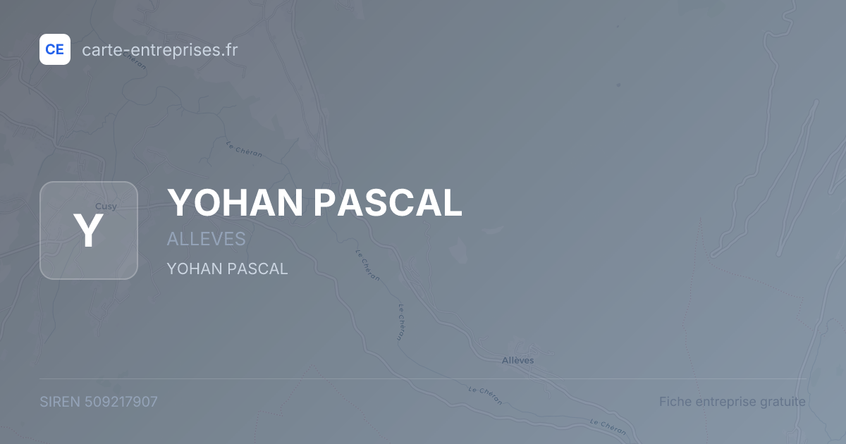 YOHAN PASCAL — 509217907 — fiche entreprise