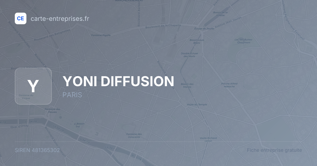 YONI DIFFUSION — 481365302 — fiche entreprise