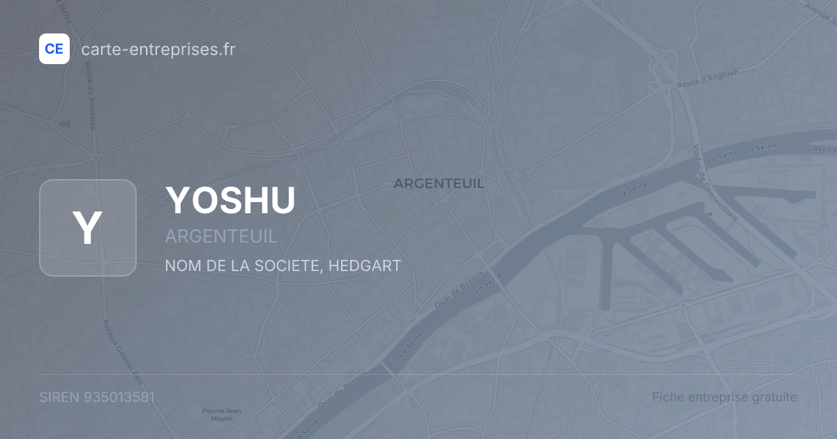 YOSHU — 935013581 — fiche entreprise